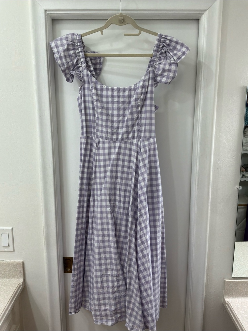 Hill House Lavender Gingham Midi Dress